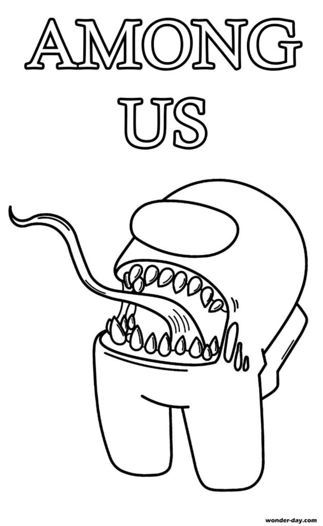 Impostor-monster Among Us Coloring Page