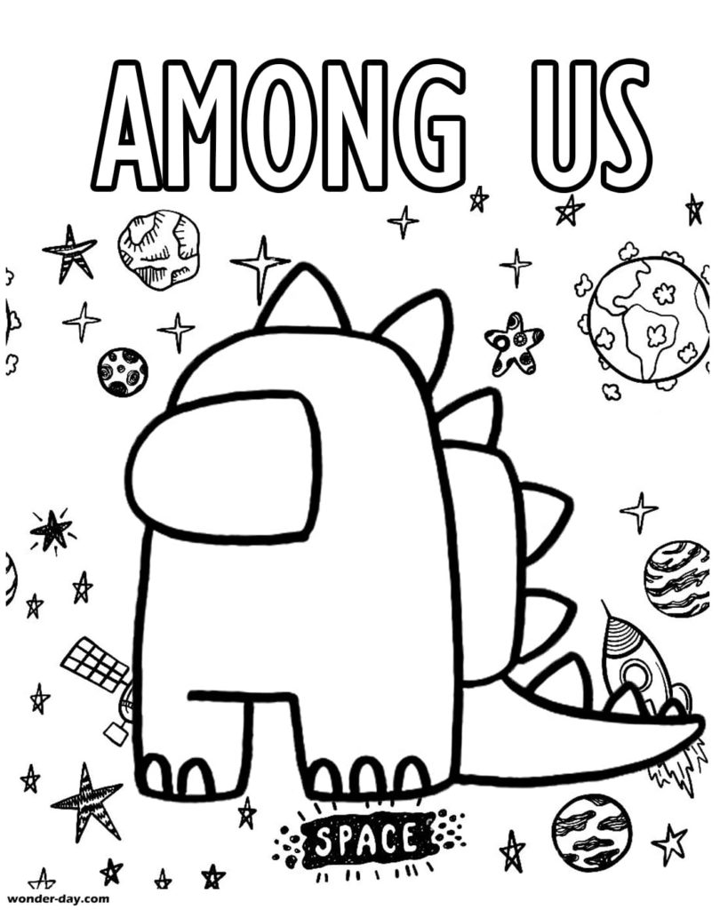 Godzilla Among Us Coloring Pages   Among Us Coloring Pages ...