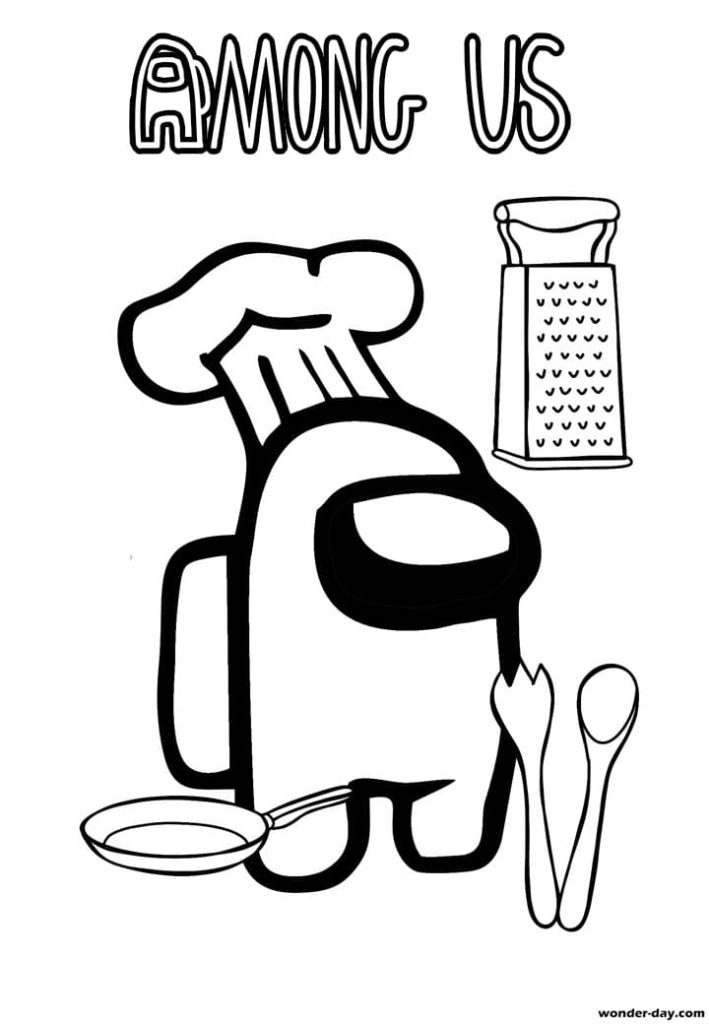 Chef Among Us Coloring Pages