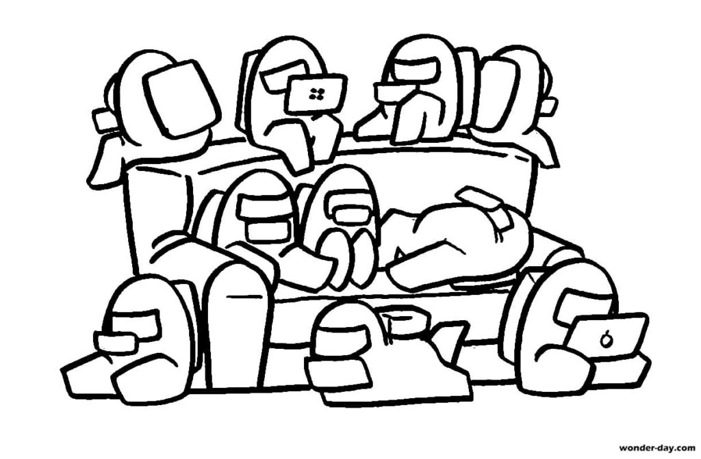Spaceship crew preparing for takeoff Coloring Page