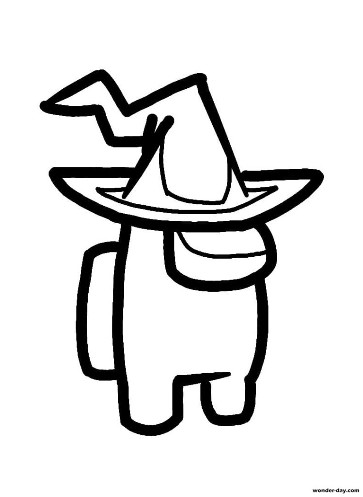 In a wizard hat Coloring Page