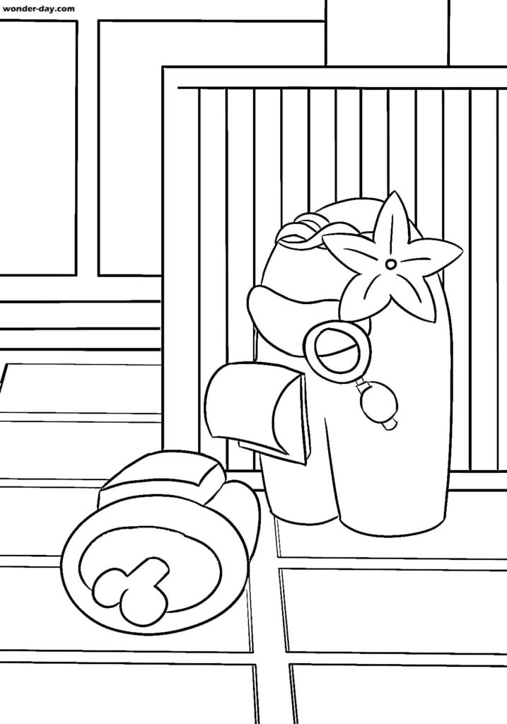 among us hide and seek coloring pages