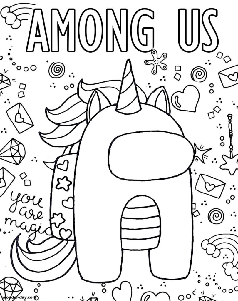 Unicorn Among Us Coloring Pages - Among Us Coloring Pages - Coloring