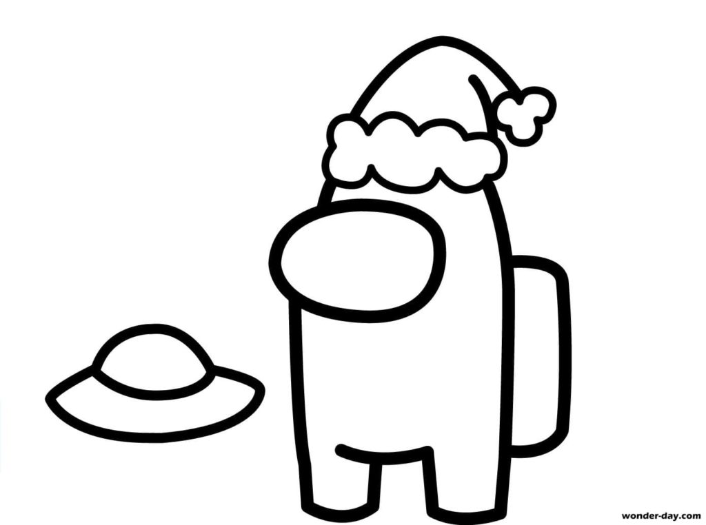 Alieno con un cappello da Babbo Natale da Among Us