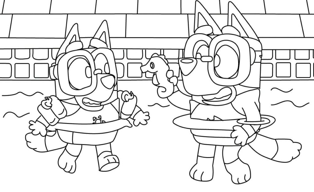 Bluey is having fun Coloring Pages - Bluey Coloring Pages - Coloring