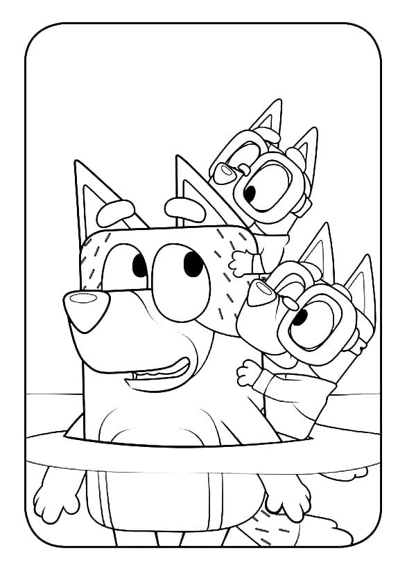Bluey Fun Coloring Pages - Bluey Coloring Pages - Coloring Pages For