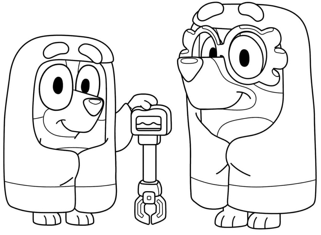 Bluey and grandma Coloring Page