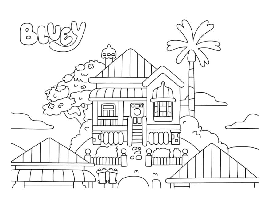 Bluey’s House Coloring Page