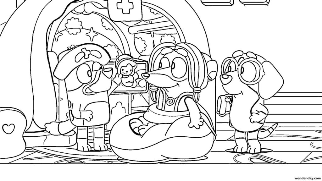 Doctor Bluey Coloring Pages - Bluey Coloring Pages - Free Printable