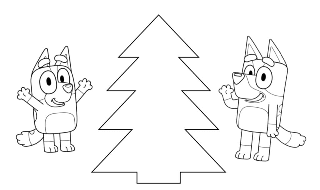 Christmas Bluey Coloring Pages - Bluey Coloring Pages - Free Printable