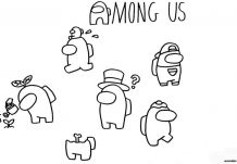 Characters from Among Us Coloring Page