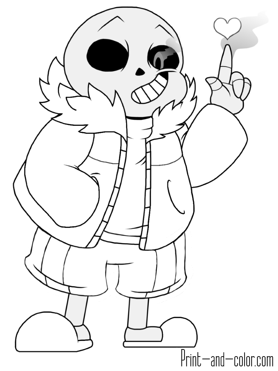 Undertale Fun | Print and Color Sans Coloring Page