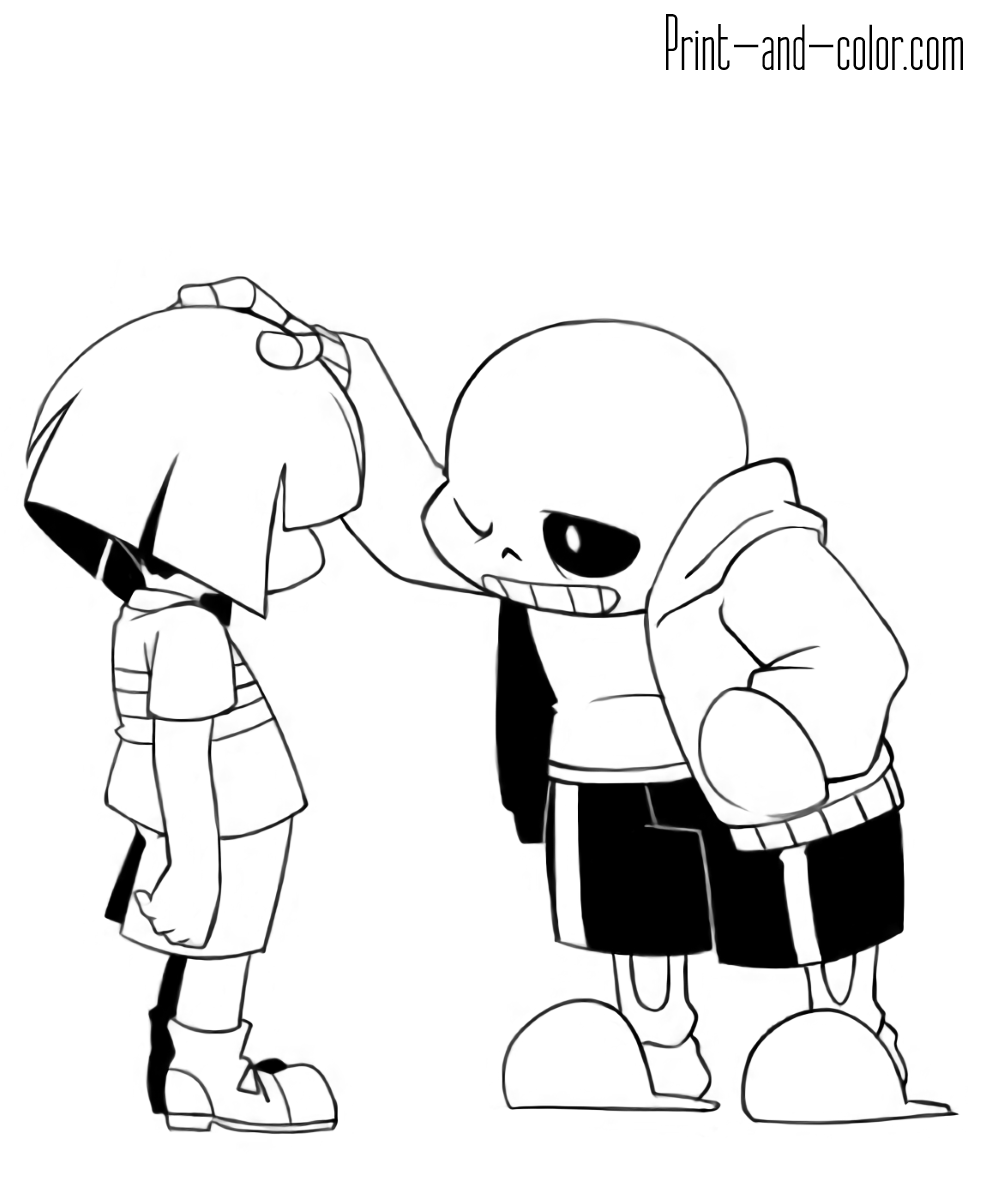 Undertale Patting Baby Head Coloring Pages