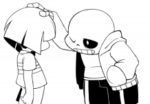 Undertale Patting Baby Head Coloring Pages