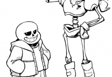 I finally gave in and drew the skelebros. Might color this later Coloring Pages