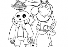 Sans And Papyrus By Dragonfire1000 Printable Coloring Page