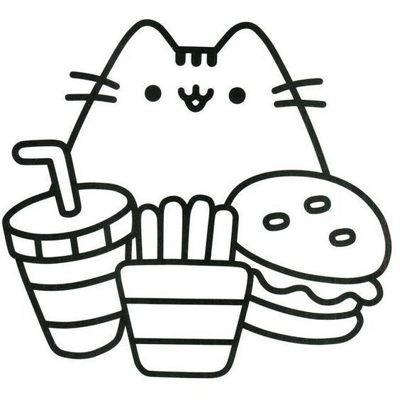 Pretty cute pusheen Coloring Pages