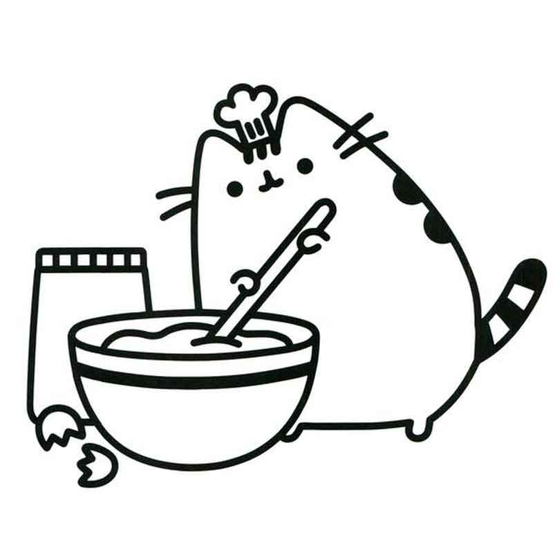 Pusheen Catchef Coloring Page