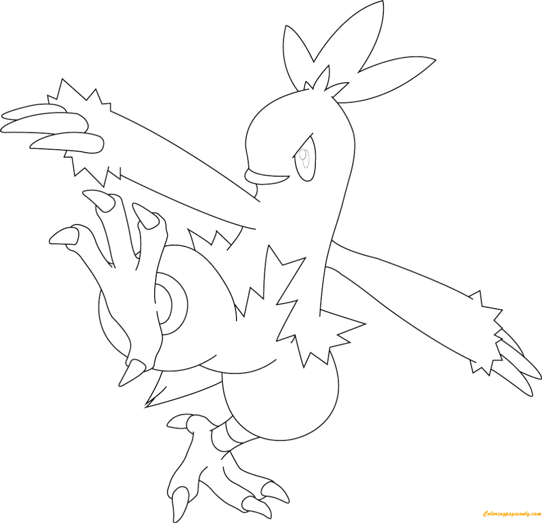 Combusken From Pokemon Coloring Page