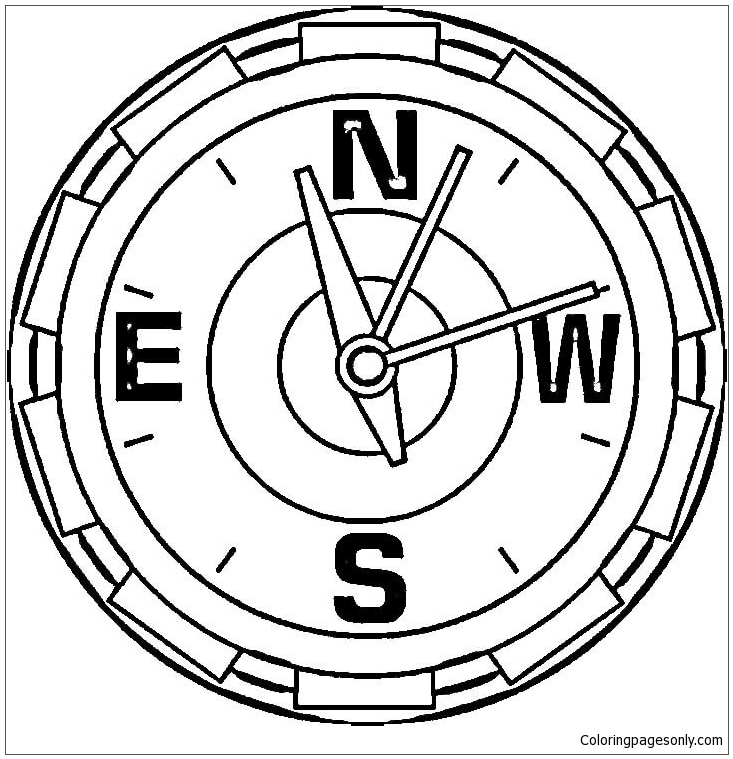 Compass Coloring Pages - Nature & Seasons Coloring Pages - Coloring