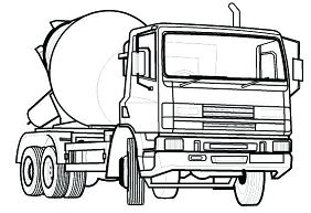 Página para colorir do caminhão betoneira