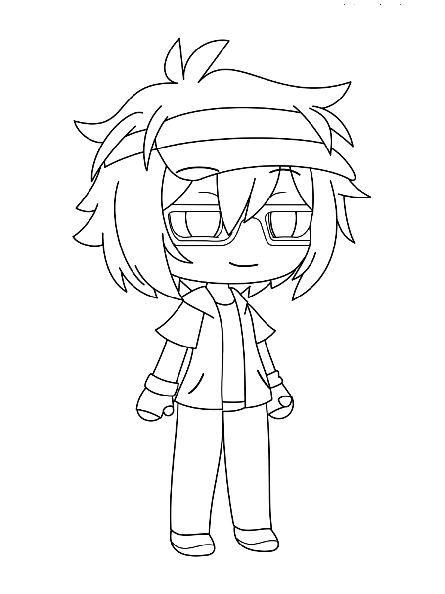 Cool Boy From Gacha Life Games Coloring Pages