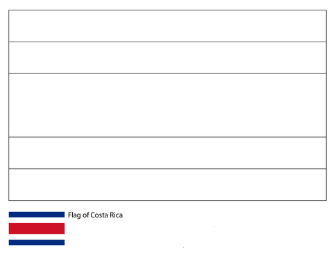 Flag of Costa Rica-World Cup 2018 Coloring Page