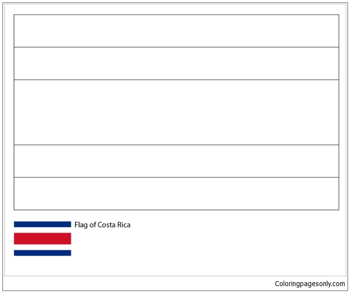 Download Flag of Costa Rica-World Cup 2018 Coloring Page - Free Coloring Pages Online