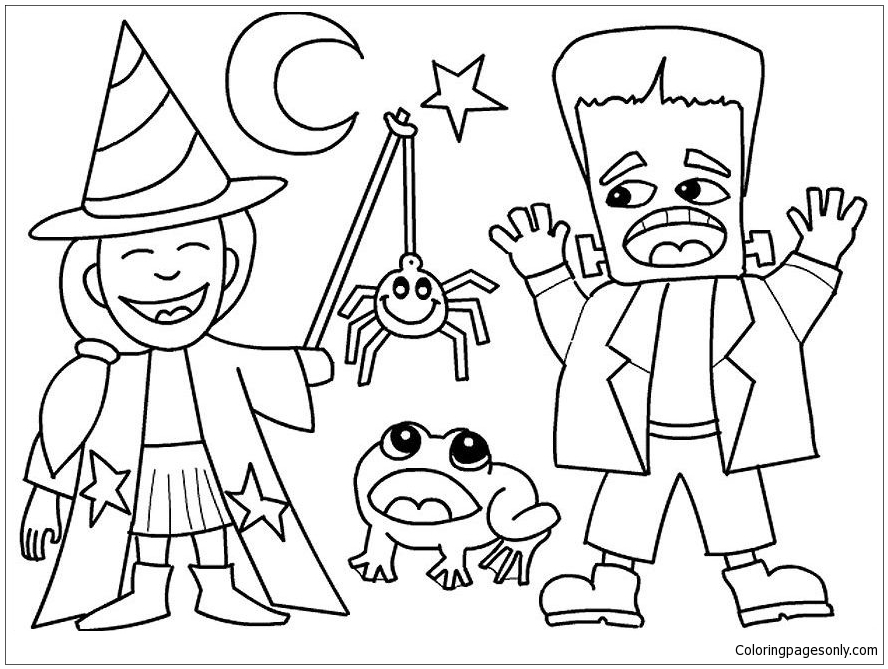 501 Cartoon Halloween Costume Coloring Pages 