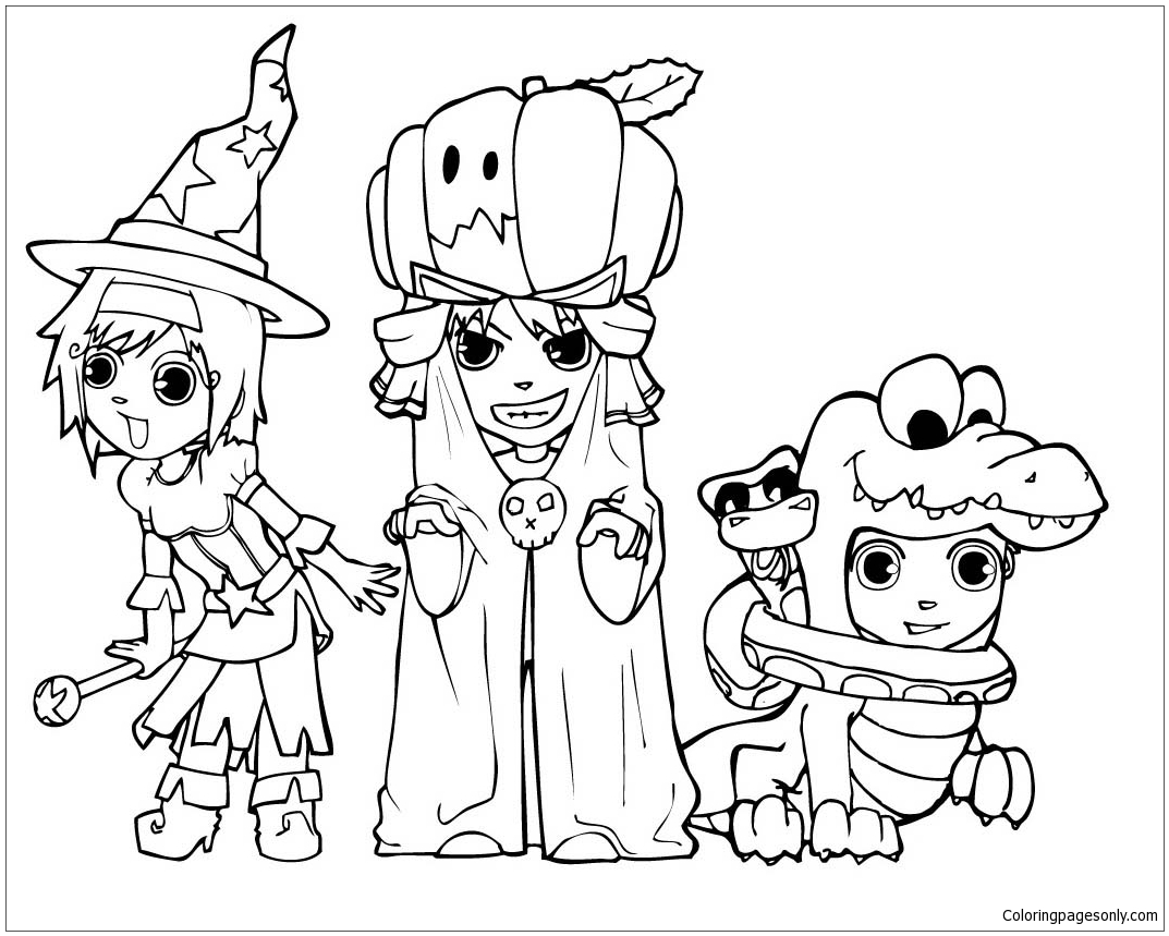 Costumes Halloween Coloring Page