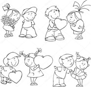 Couple Welcome To Valentine Day Coloring Pages