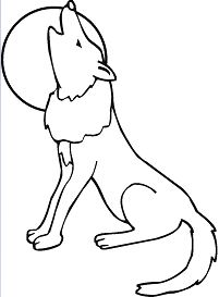 Coyote Howling Moon Coloring Page