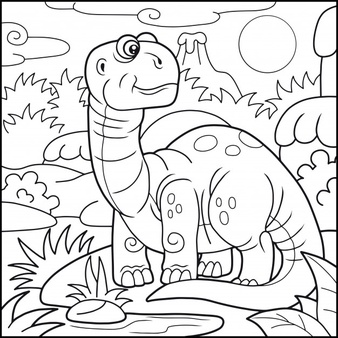 Crazy Turkey cartoon character Dinosaur Coloring Page