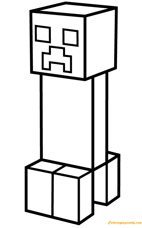 creeper coloring page free coloring