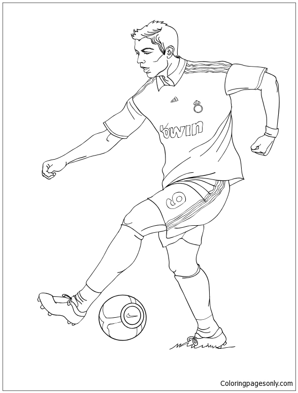 Cristiano Ronaldo Coloring Page PNG Coloring Page