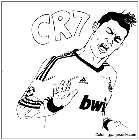 Página para colorir de Ronaldo para colorir