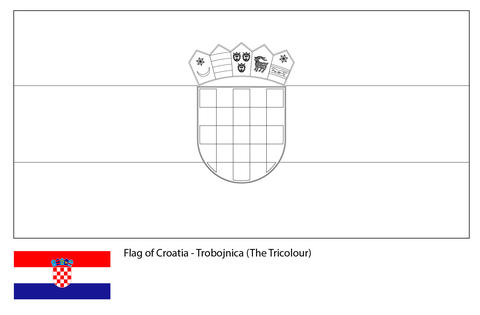 Flag of Croatia-World Cup 2018 Coloring Page