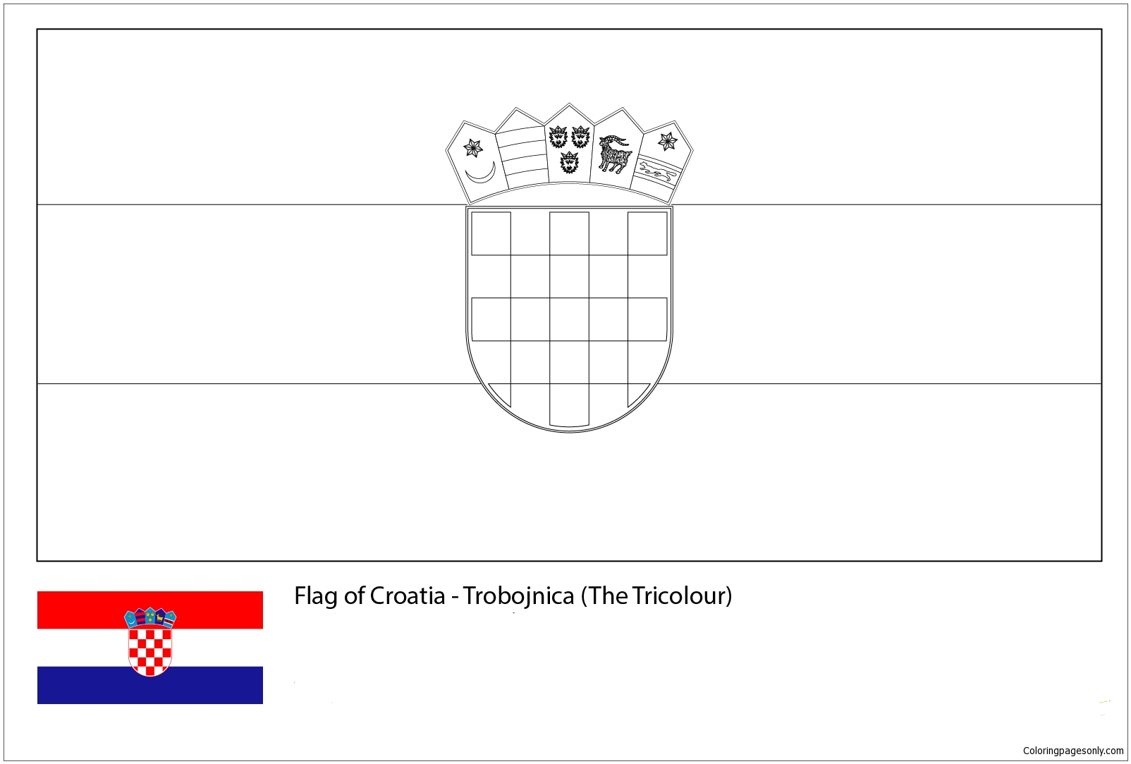 Download Flag of Croatia-World Cup 2018 Coloring Page - Free Coloring Pages Online