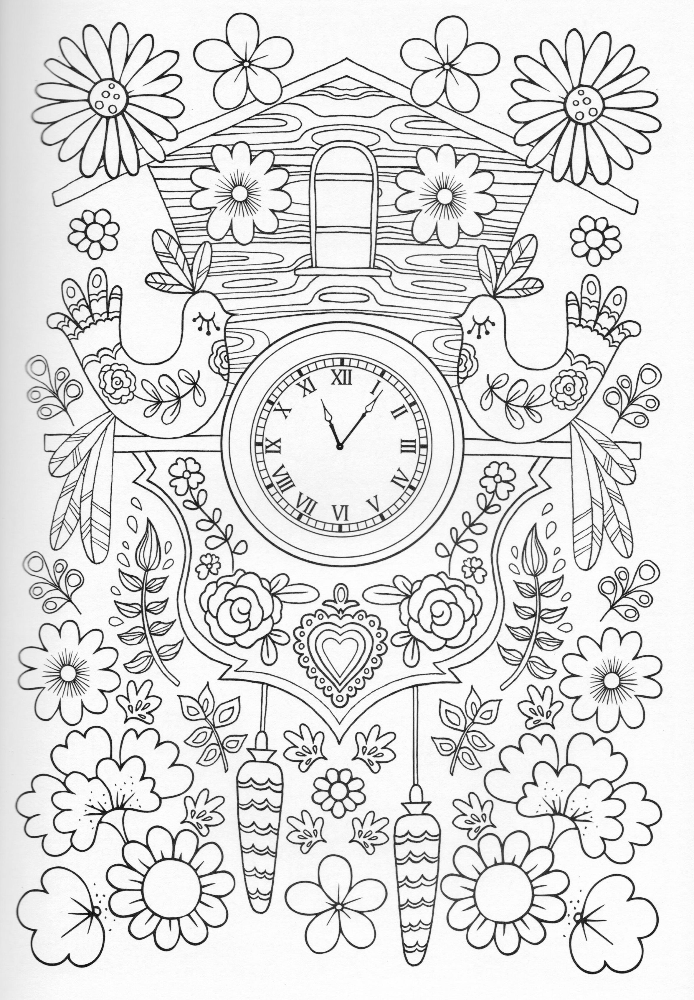 Download Steampunk Wall Clock Coloring Page - Free Coloring Pages Online