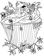 Cup Cake Coloring Page