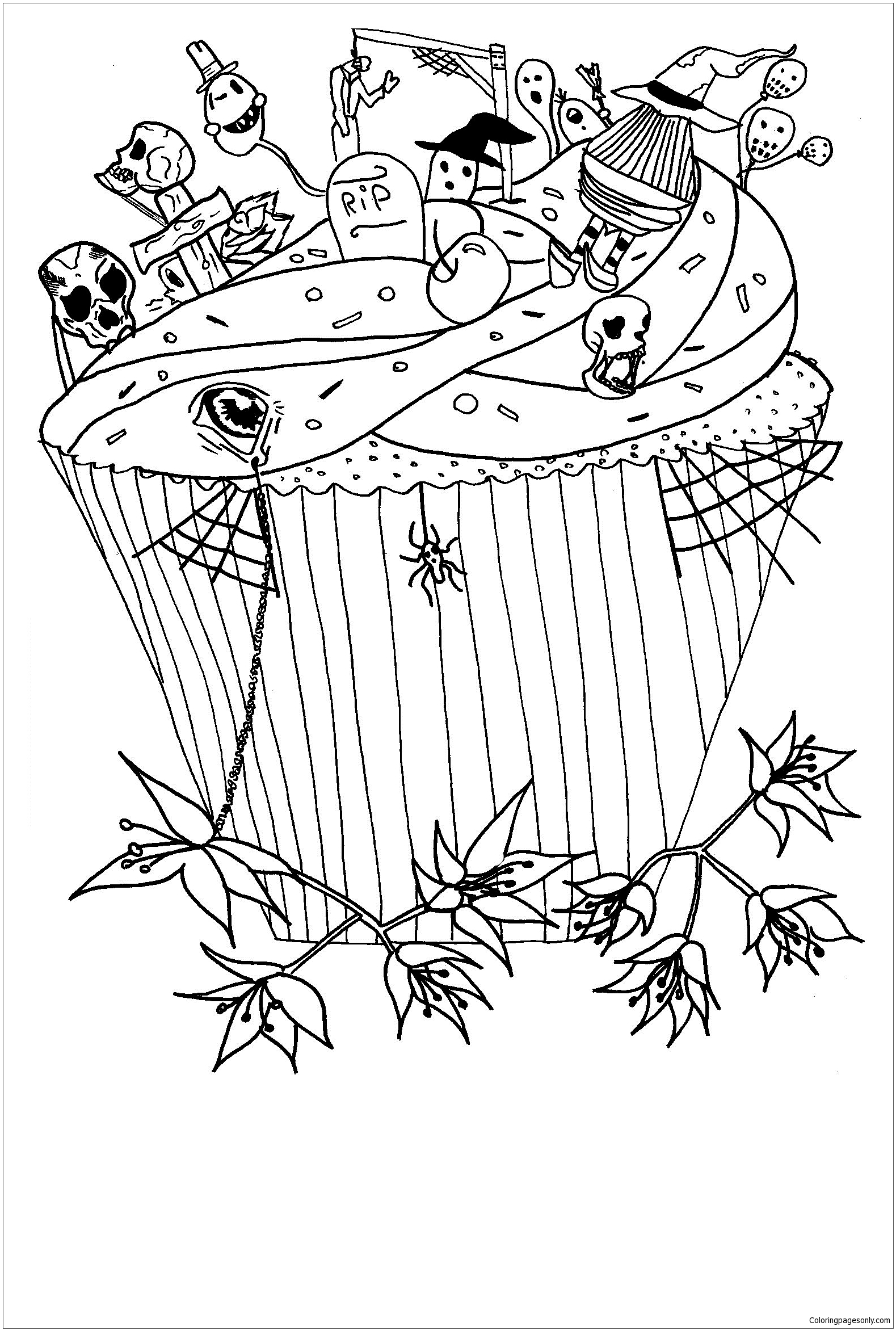 Cup Cake Coloring Pages