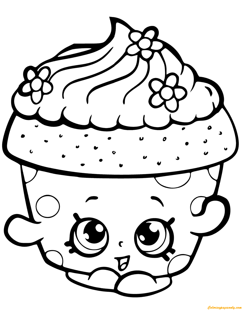 Cupcake Petal Shopkin Season 6 Coloring Pages