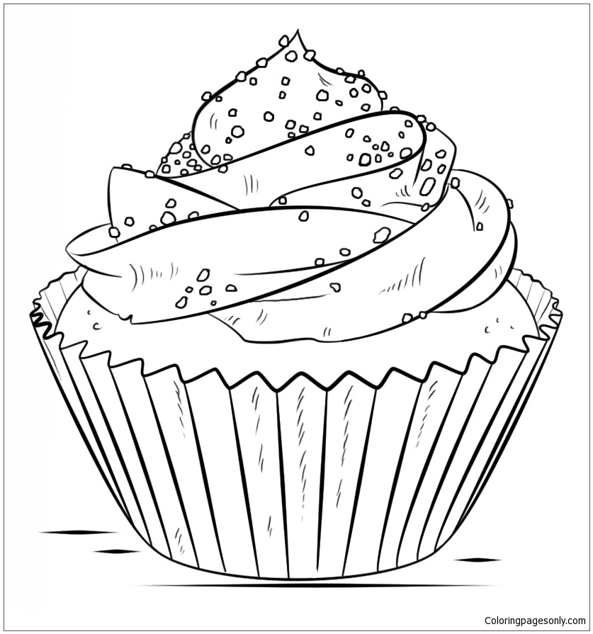 A Cupcake  Coloring  Pages  Desserts Coloring  Pages  