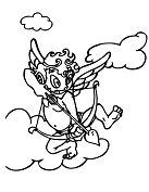 Cupid Throws The Arrow Coloring Pages