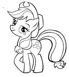 Cute Applejack My Little Pony Coloring Page