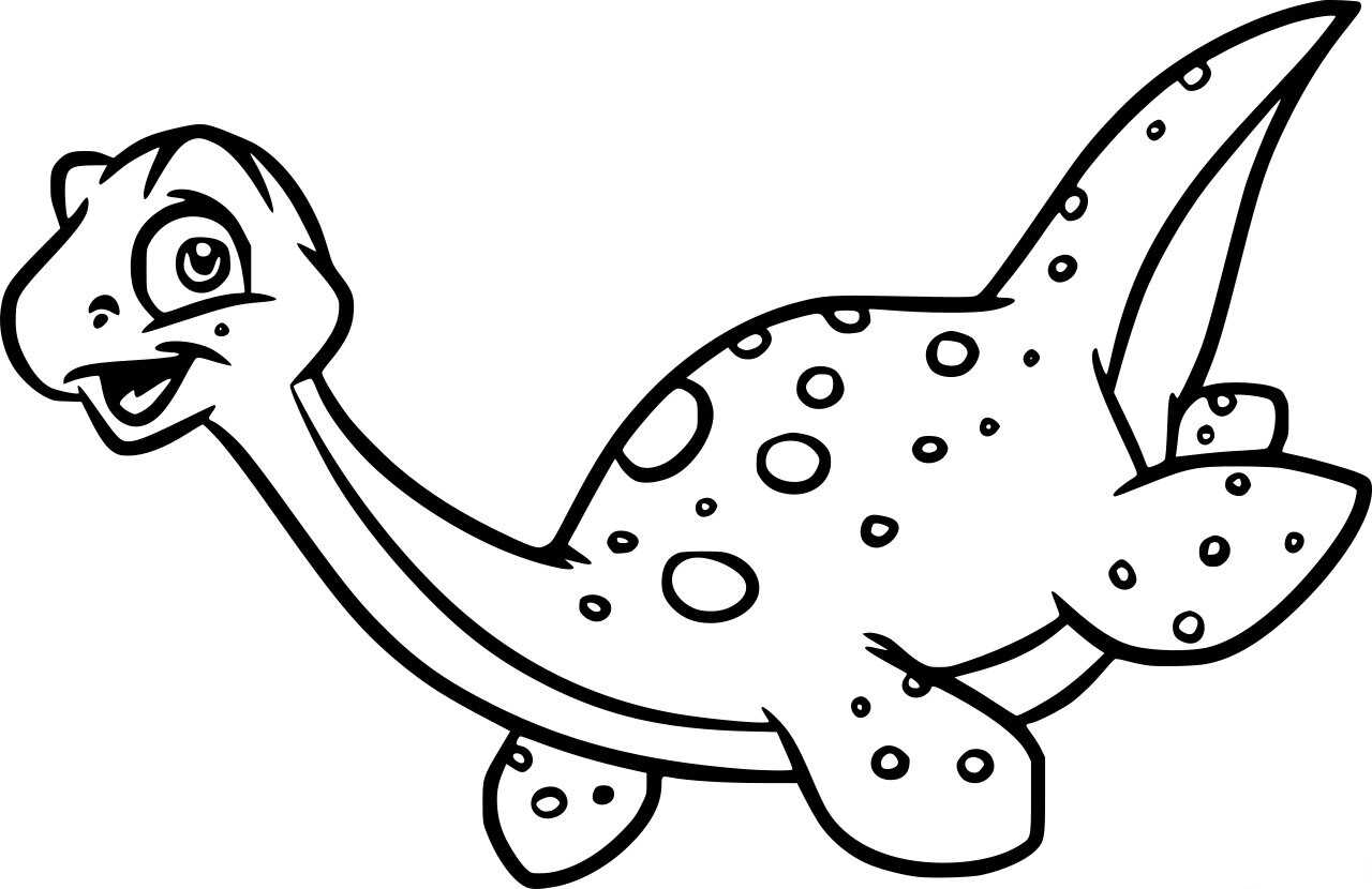 Плезиозавр раскраски для малышей