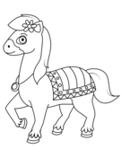 Cute Cartoon Horse Coloring Page