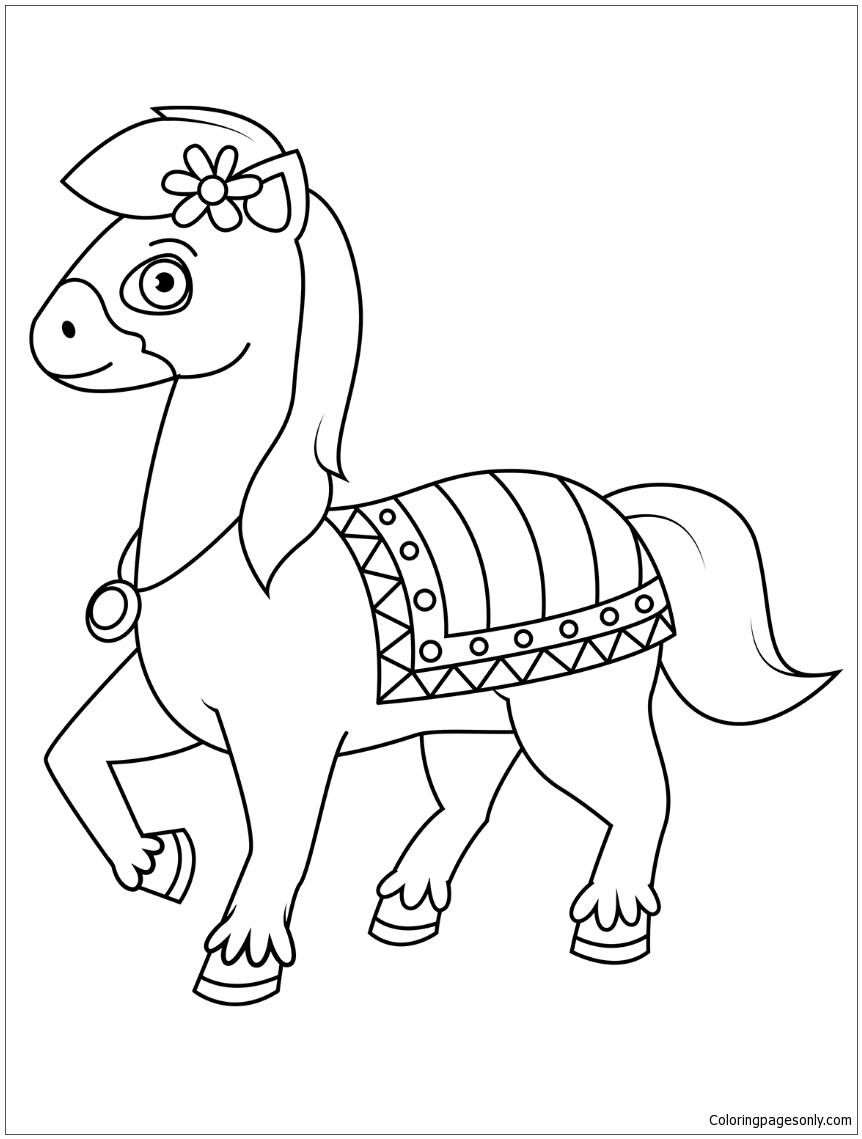 Cute Cartoon Horse Coloring Pages
