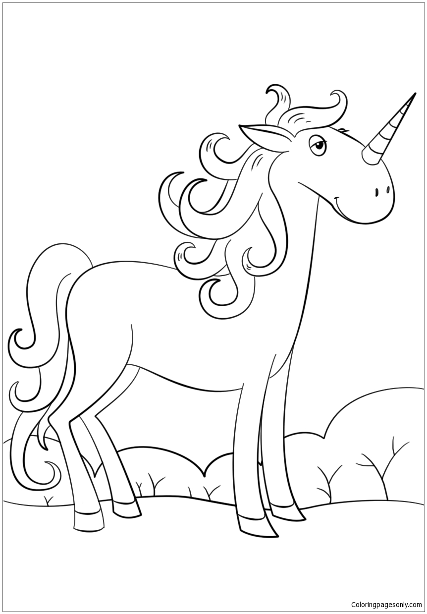 Cute Cartoon Unicorn Coloring Pages