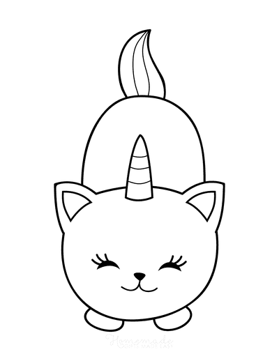 Cute Caticorn Coloring Pages - Cat Coloring Pages - Coloring Pages For